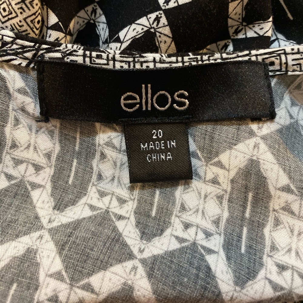 Ellos Black&White Patchwork Pattern Flowy Shirt - image 7